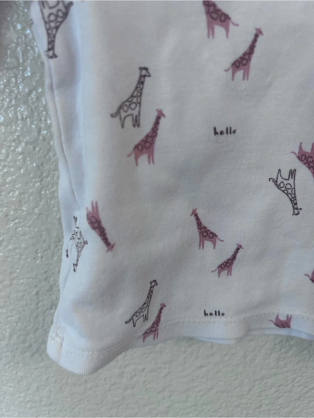 Carter's White Long-Sleeve Tee with Pink Giraffe Print